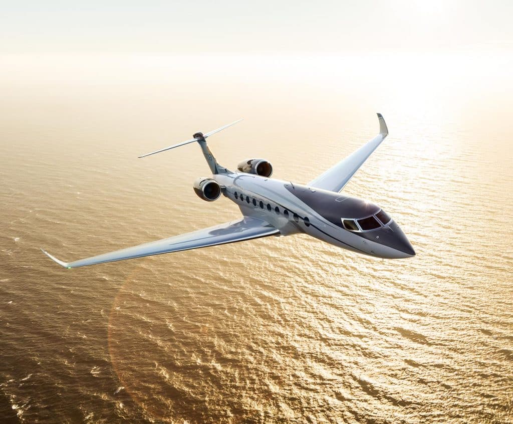 Gulfstream G700 private jet in flight